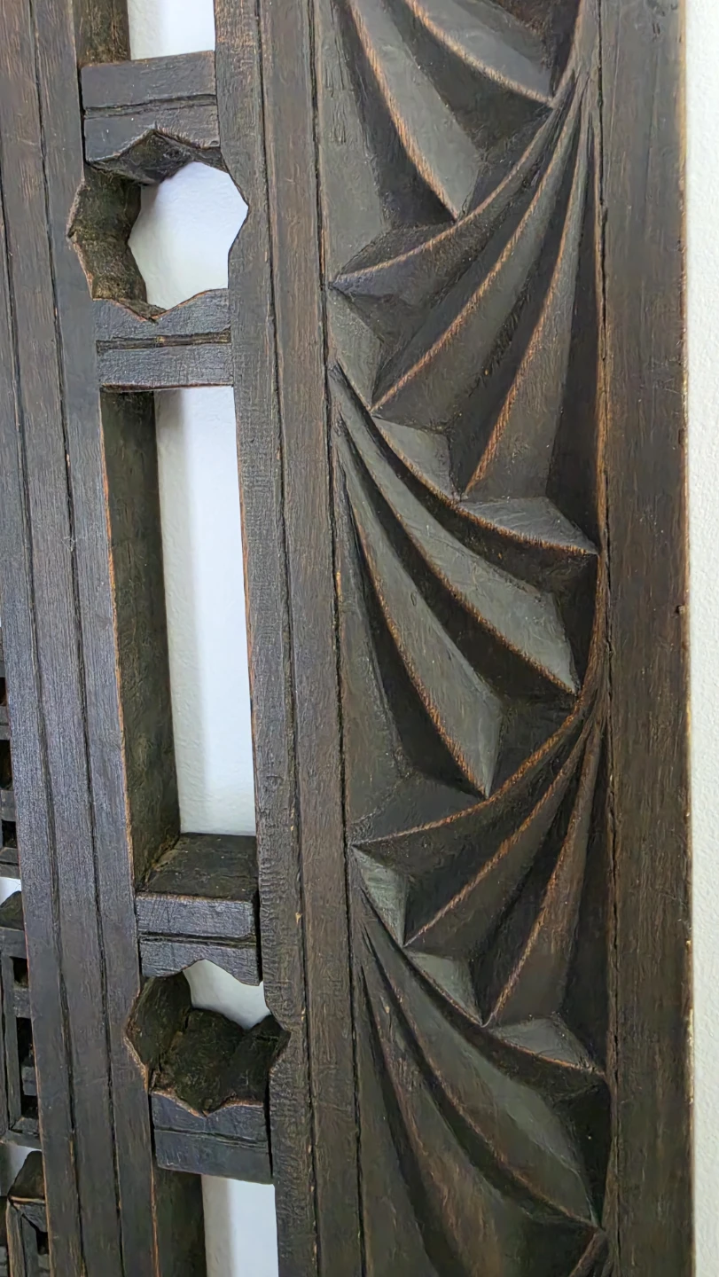 Boho/Mashrabiya/Jali hand Carved Wood Decorative Screen Panel - photo 4