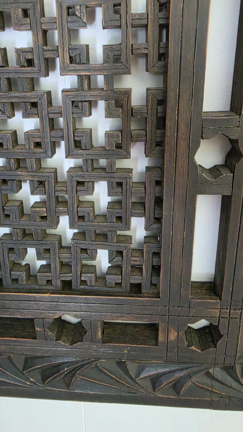Boho/Mashrabiya/Jali hand Carved Wood Decorative Screen Panel - photo 5