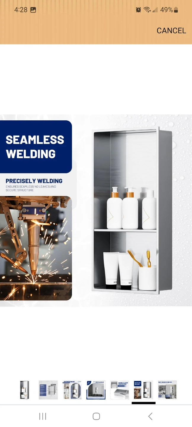 BWE Stainless Steel Bathroom Wall Niche Shelf - photo 2