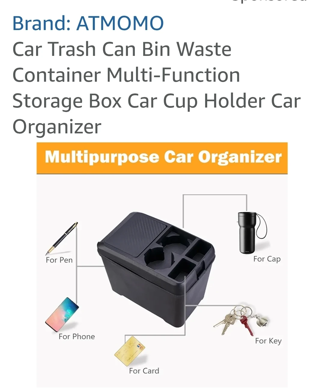 ATMOMO Car Trash Can & Storage Box - photo 2