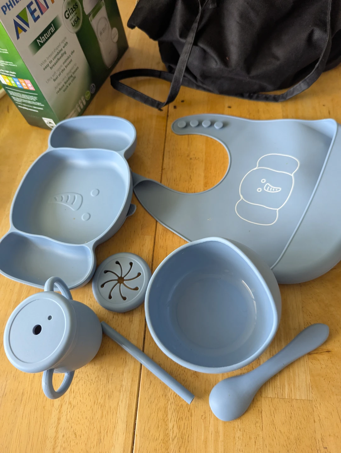 Baby Feeding Set - Blue Silicone