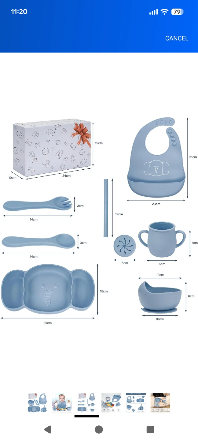 Baby Feeding Set - Blue Silicone - photo 3