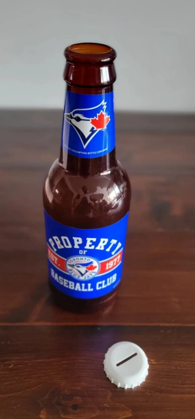 ⚽ Toronto Blue Jays Property of Baseball Club Coin Bank Bottle - photo 2