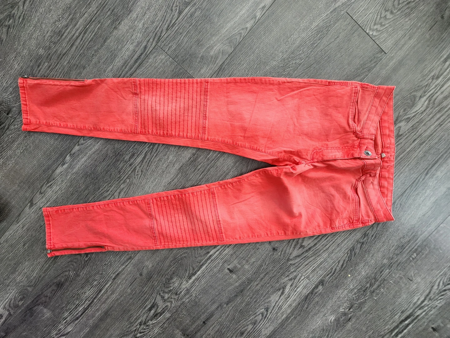 Sandro Coral Moto Detail Skinny Jeans