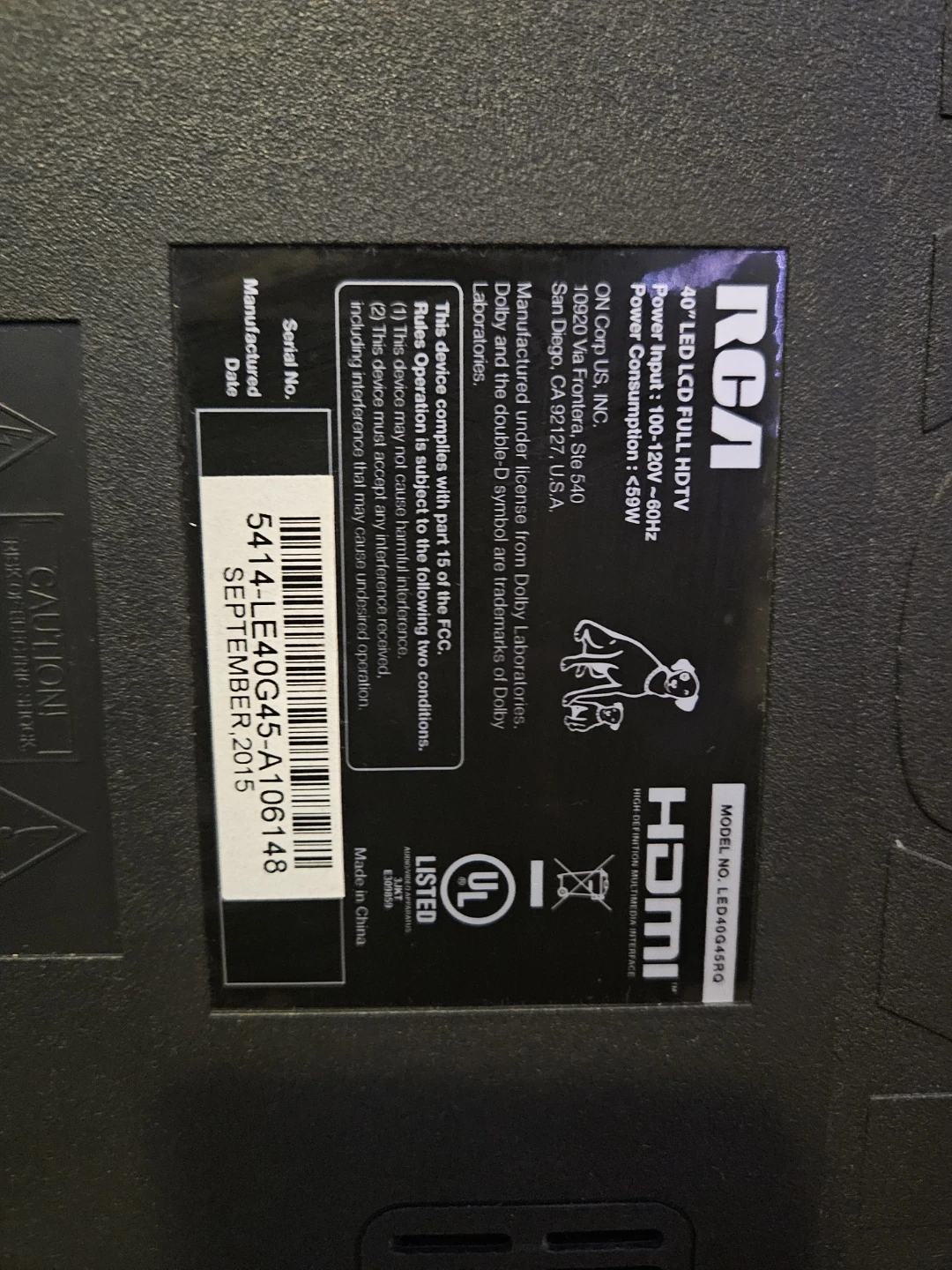 RCA 40" Full HD LED HDTV - photo 3