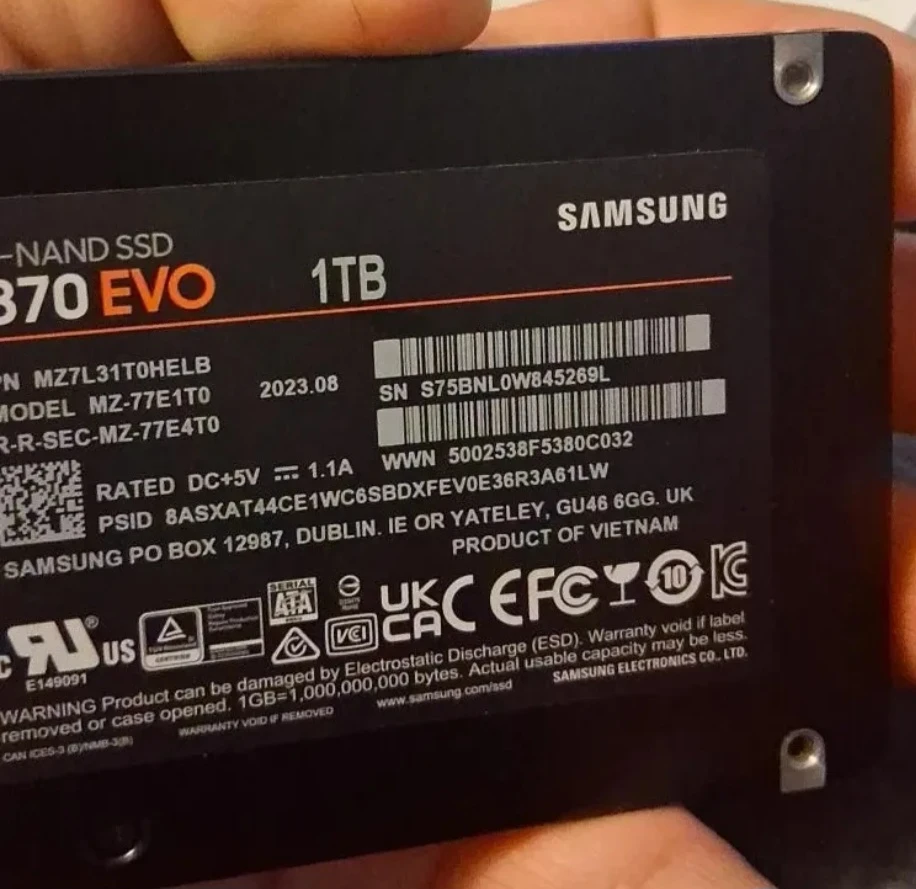 Samsung 870 EVO 1TB Solid State Drive