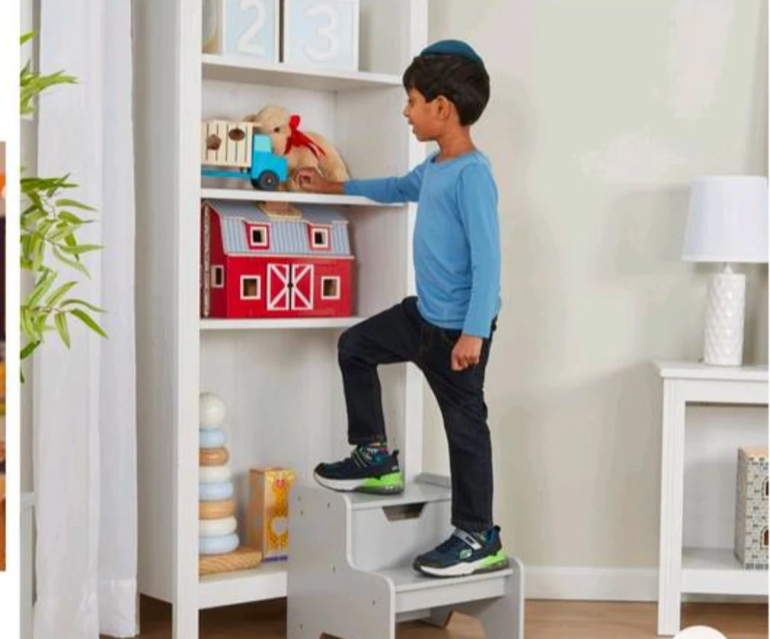 NEW Melissa & Doug Wooden Step Stool - Gray - photo 3