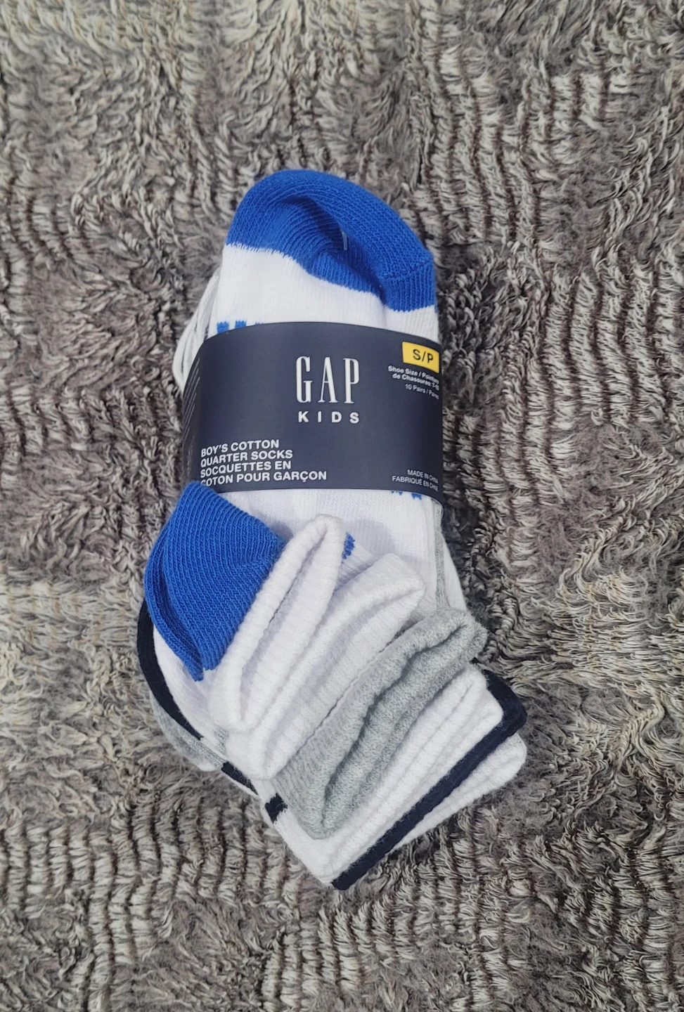 Gap Kids Boy's Cotton Quarter Socks S/P - 10 Pairs