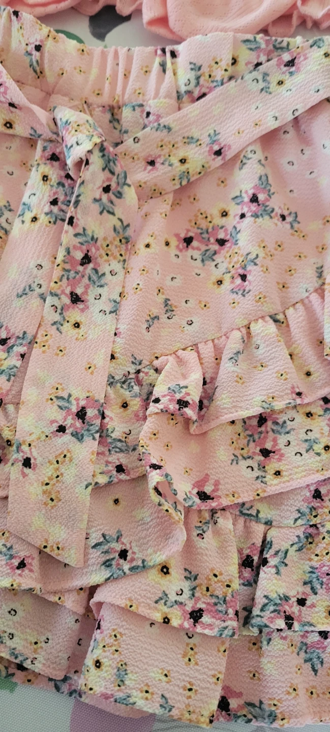 Girls Beautees Pink Floral Skirt and Top Set, medium - photo 3
