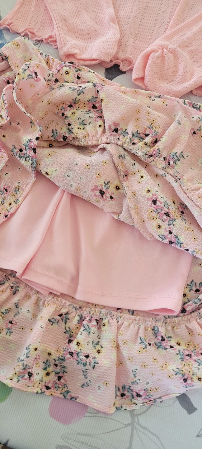 Girls Beautees Pink Floral Skirt and Top Set, medium - photo 4