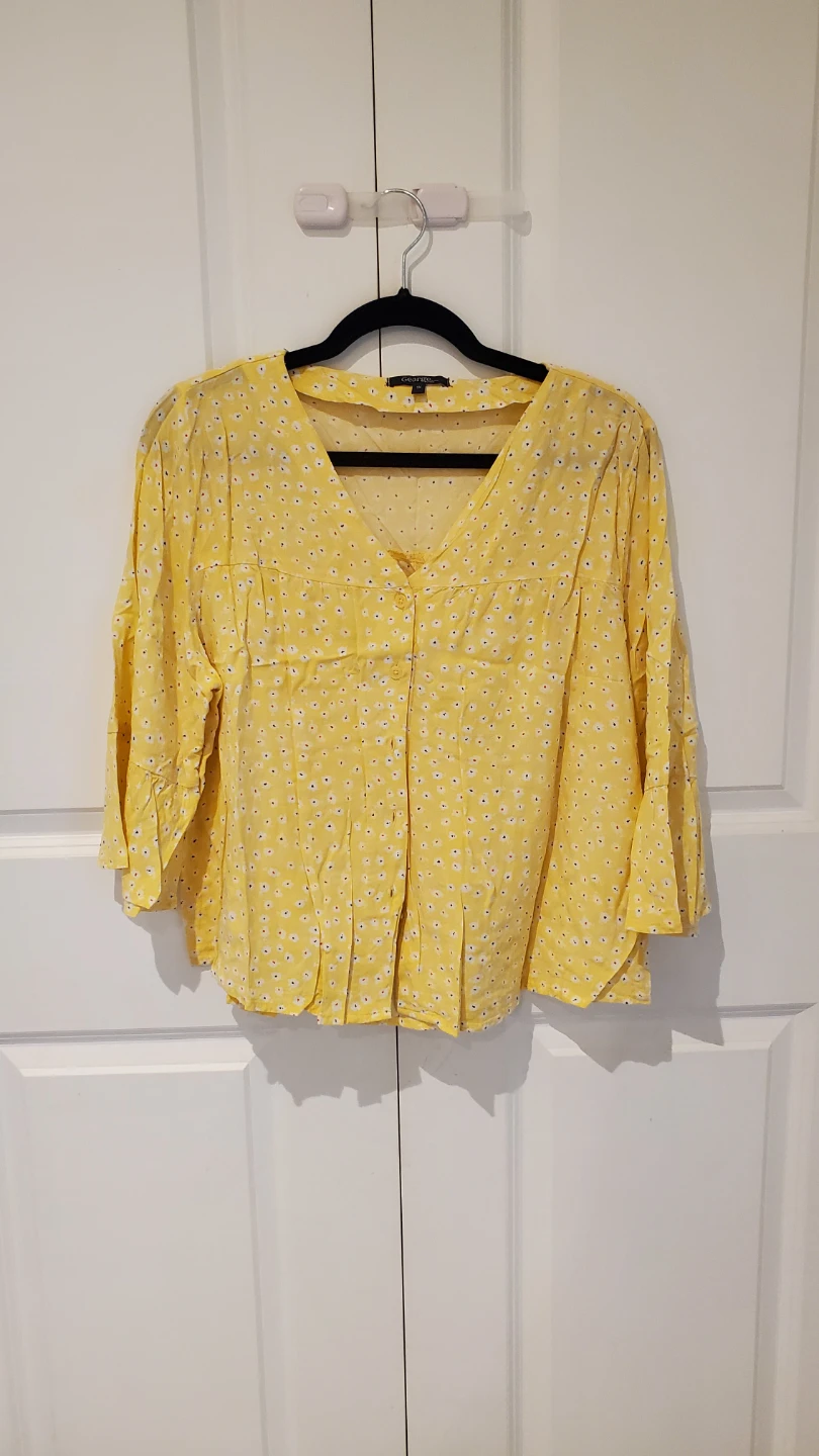 George Yellow Floral 3/4 Sleeve Blouse