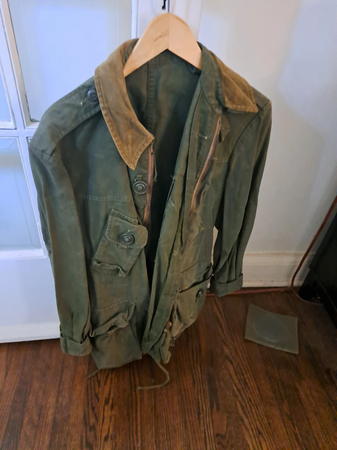 Olive Green Vintage Military Style Jacket and Pants Set