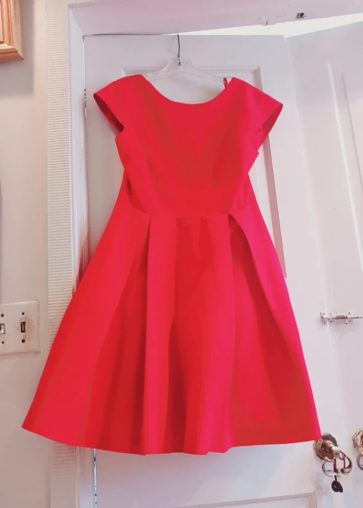 TED BAKER LONDON Red Cap Sleeve Fit & Flare Dress.10