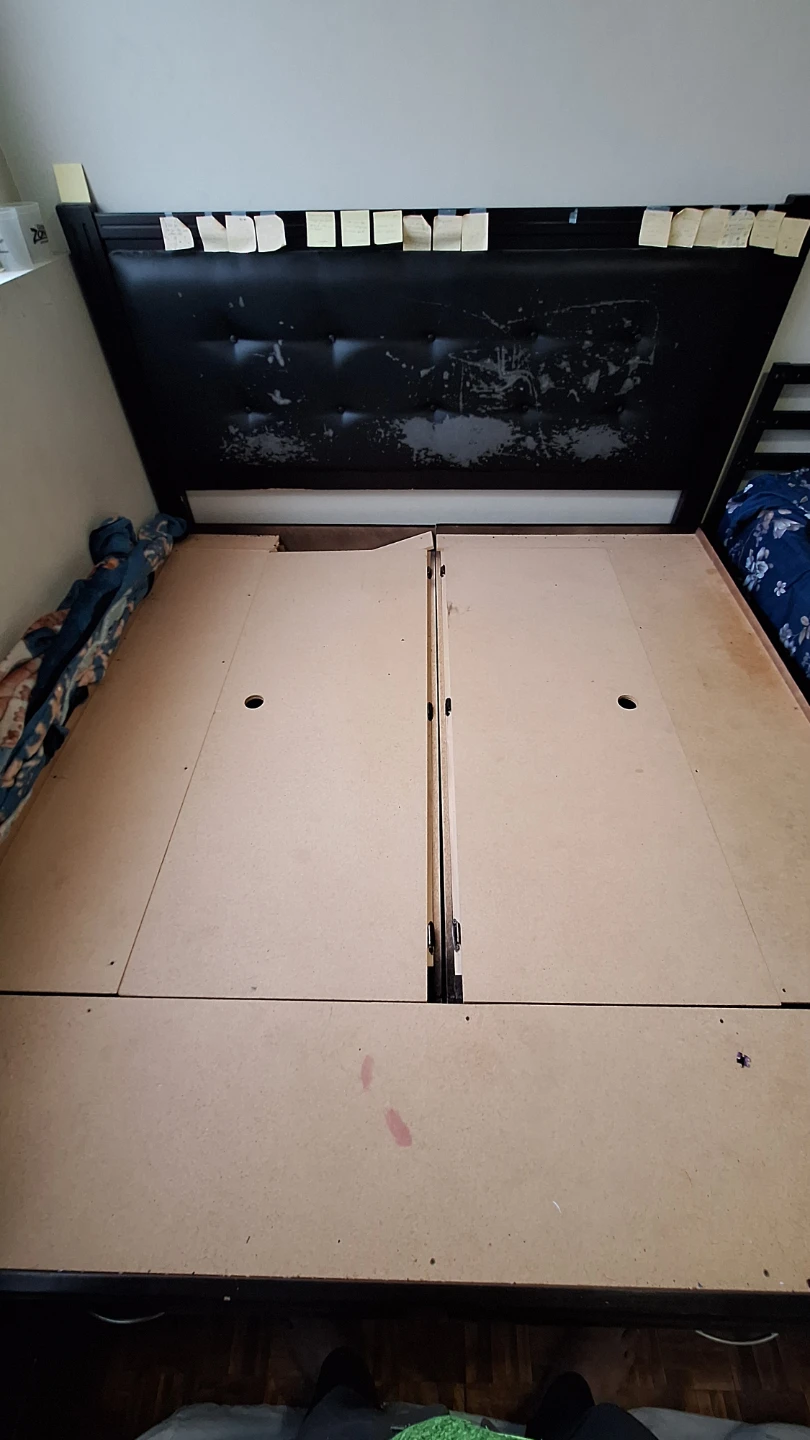 King Storage Bed Frame with Padded Headboard - photo 5