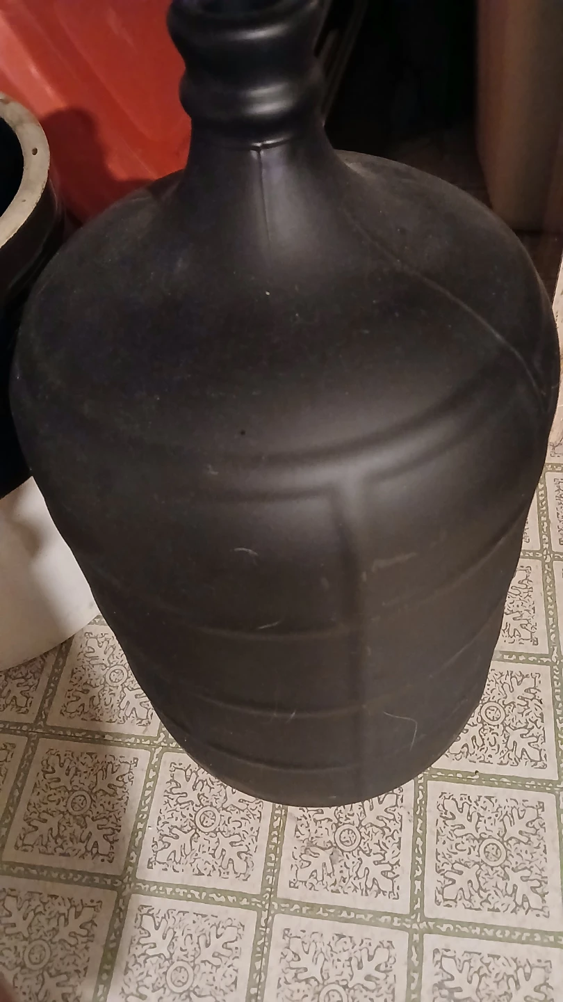 Black glass painted jug