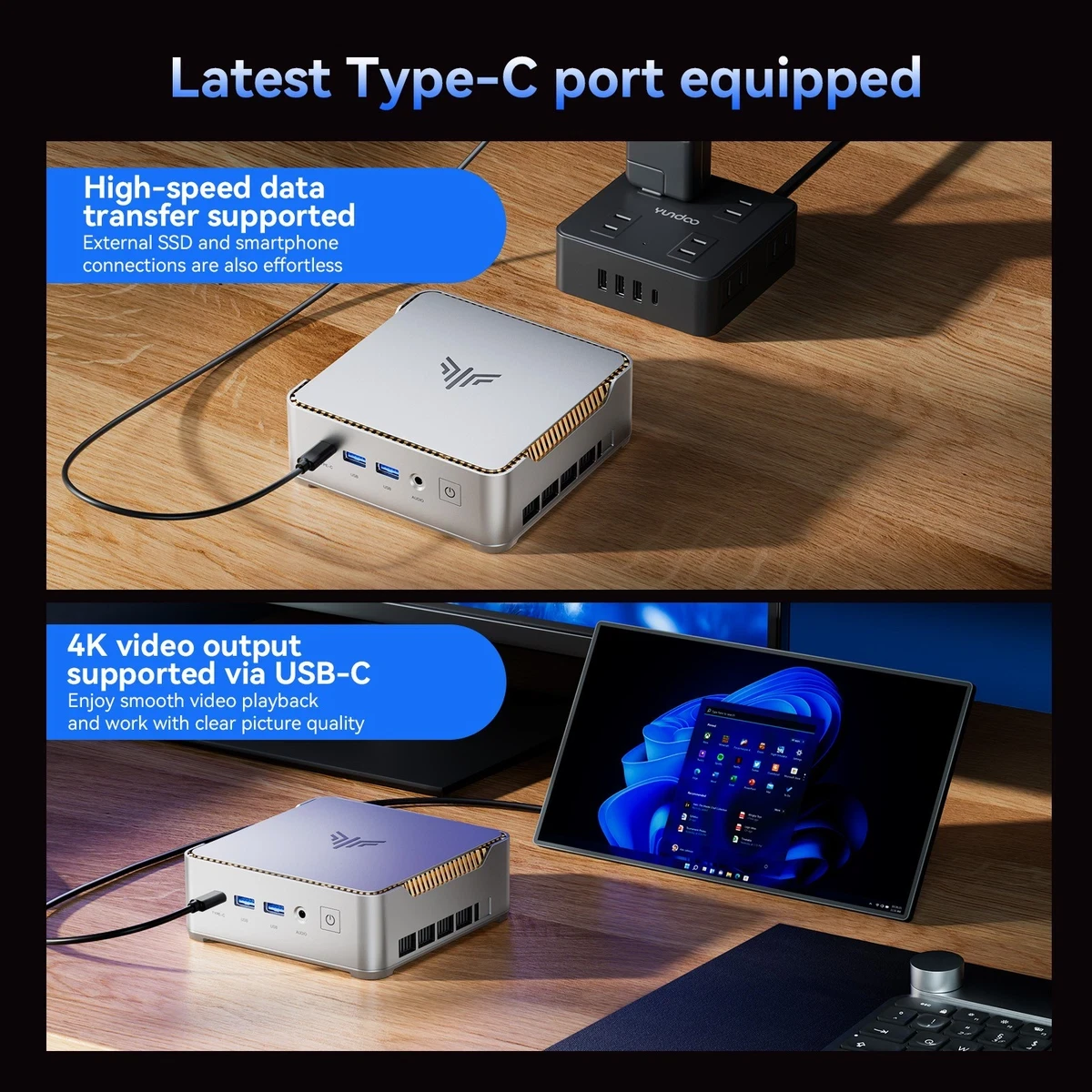 Mini PC with AMD Ryzen Embedded R2544, Type-C Port - photo 4