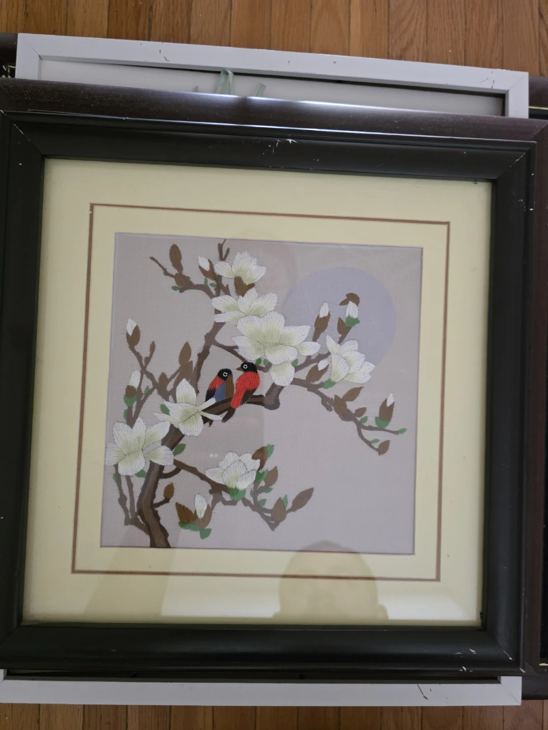 Vintage Chinese Silk Embroidery Framed Art - Oriental Wall Decor - photo 4
