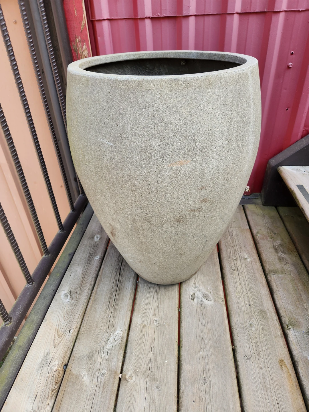 Large Grey Stone Planter Pot