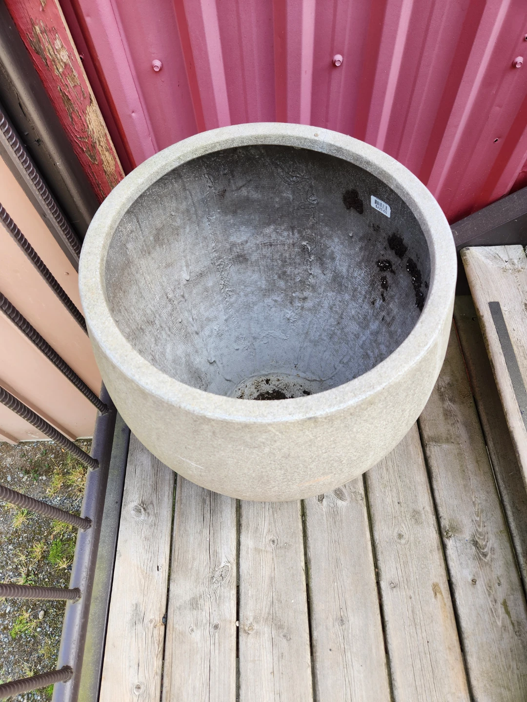 Large Grey Stone Planter Pot - photo 2
