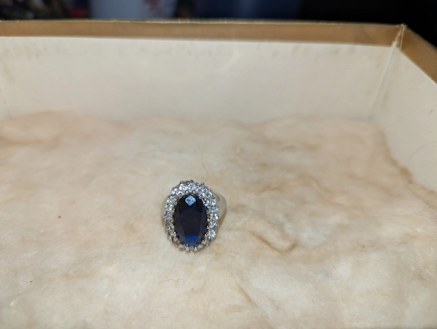 Costume Jewellery Oval Blue Gemstone Ring