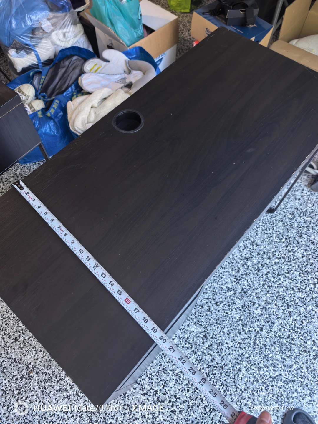 Dark Wood Desk with Drawer and Cabinet - photo 3