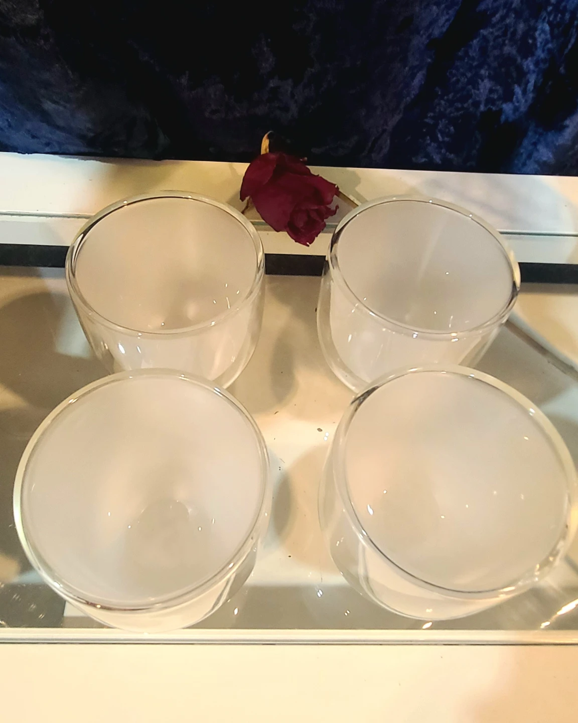 Teavana Set of 4 Double Wall Glass Mugs