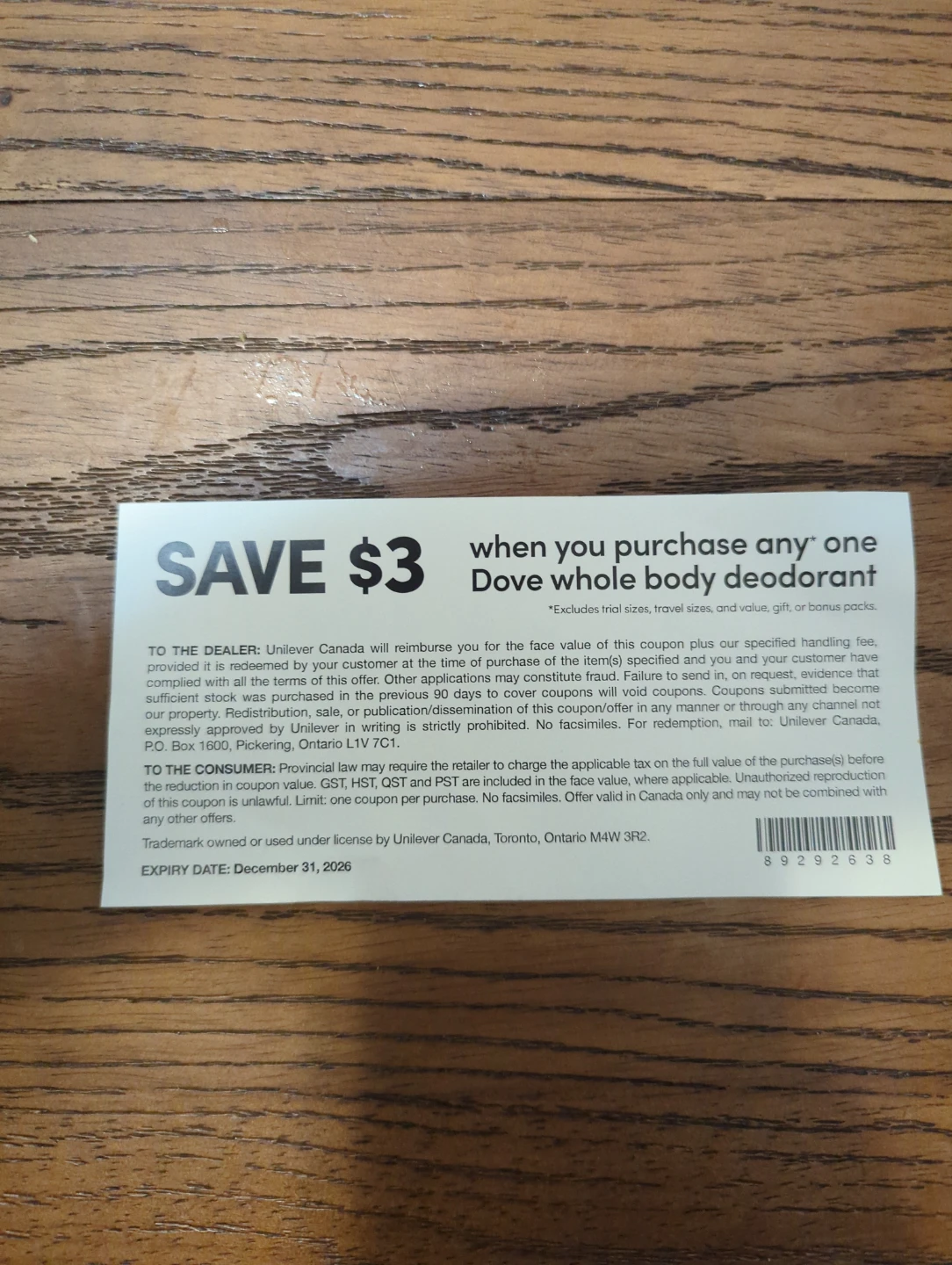 $3 off Dove Whole Body Deodorant Coupon #free - photo 2