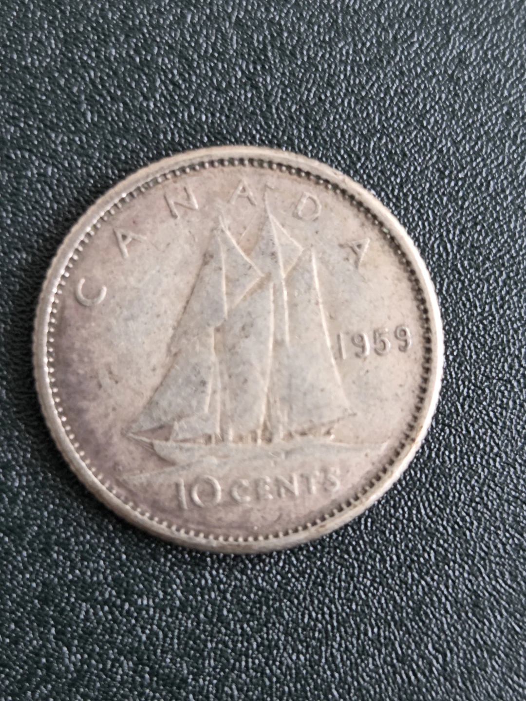 1959 Canada 10 Cents Coin Silver - photo 2