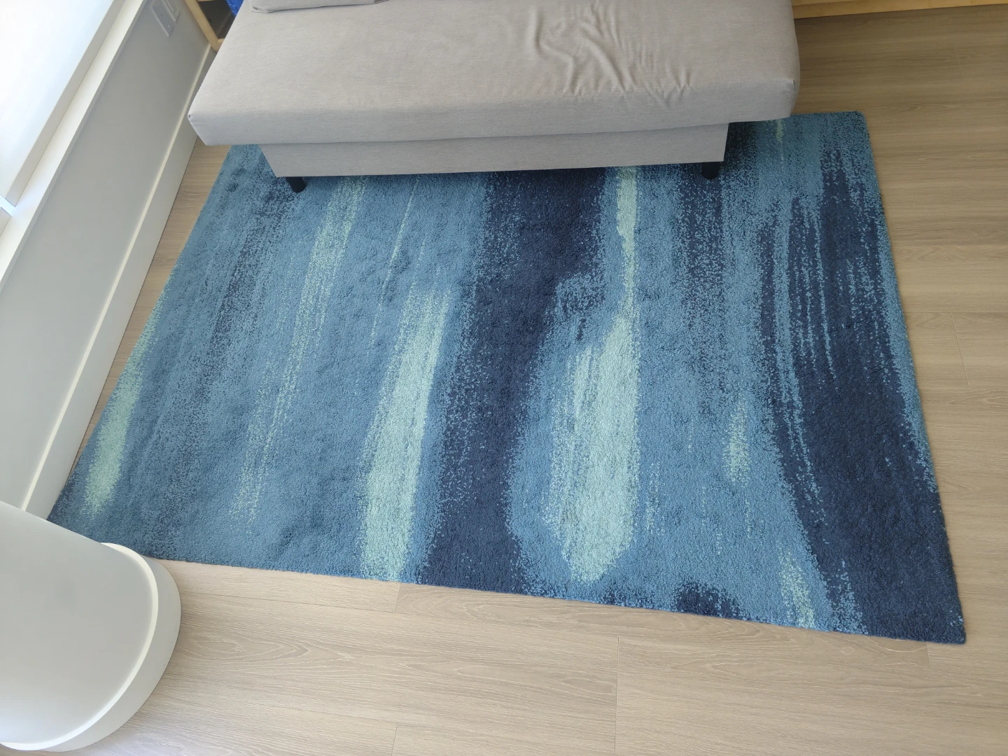 Blue Abstract Stripe Area Rug