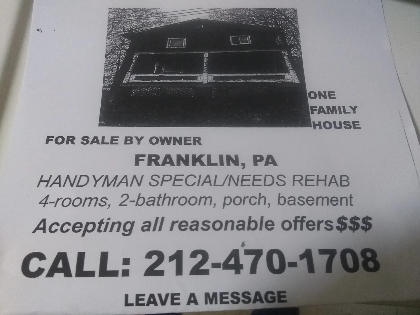 Handyman Special House For Sale - Franklin, PA
