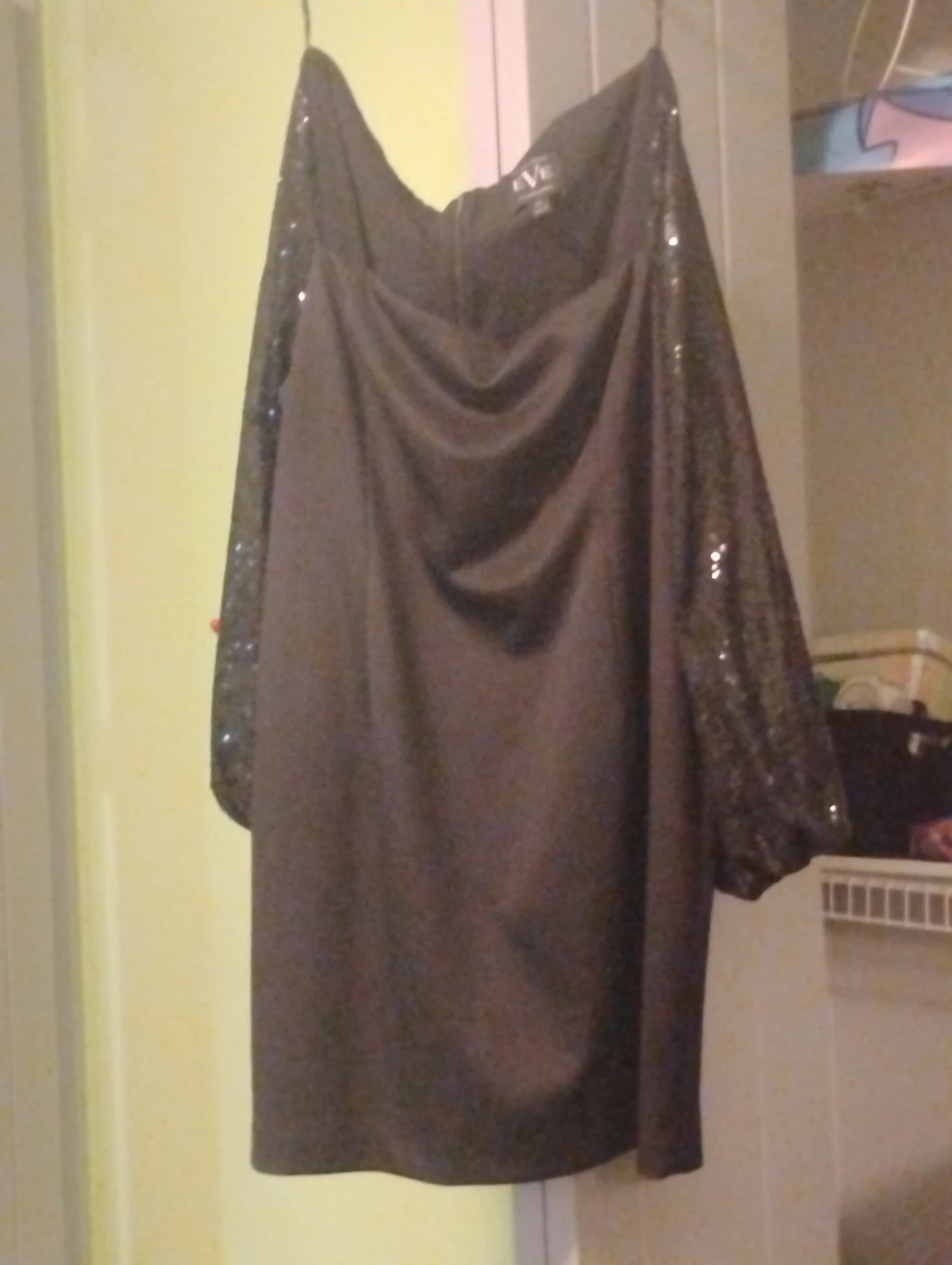 Black sequin sleeve dress