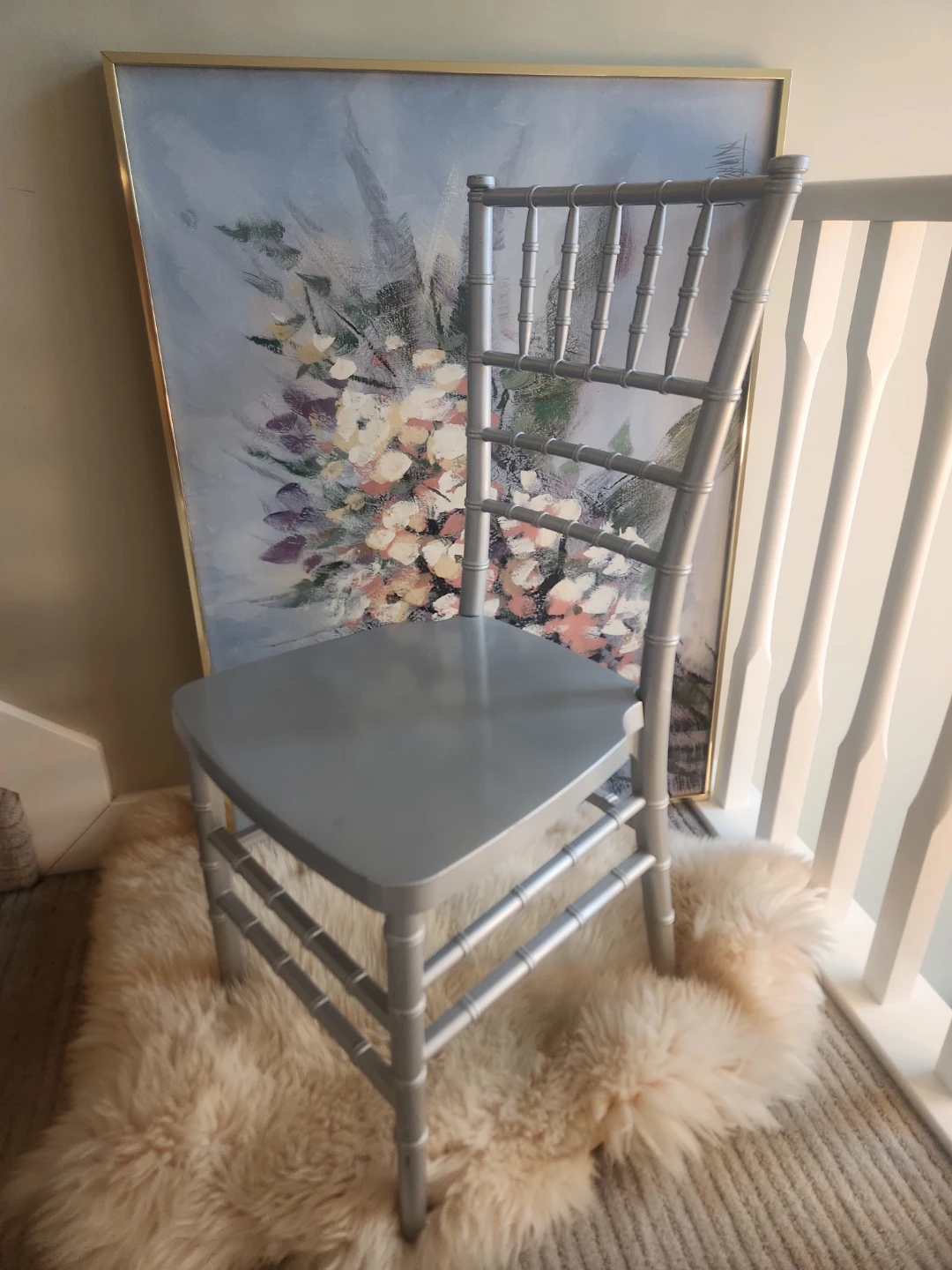 Matte Silver resin Chiavari style Chair