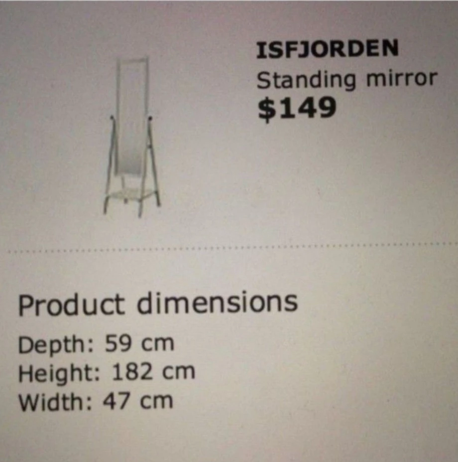 Ikea ISFJORDEN Standing Mirror - photo 3