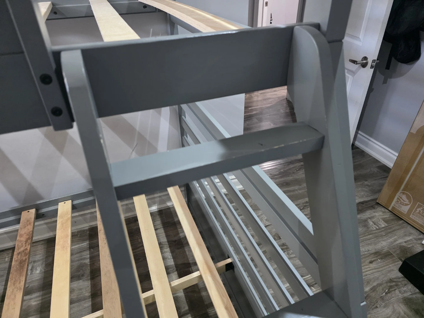 Grey twin over double Bunk Bed with drawers - photo 2