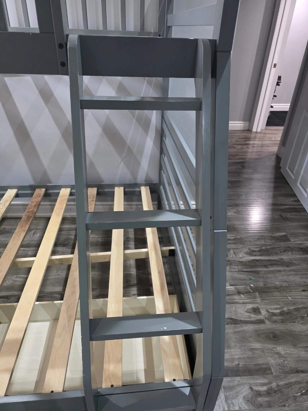 Grey twin over double Bunk Bed with drawers - photo 3