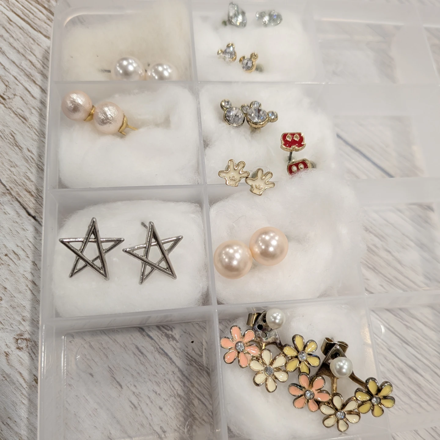 Disney & Pearl Stud Earrings