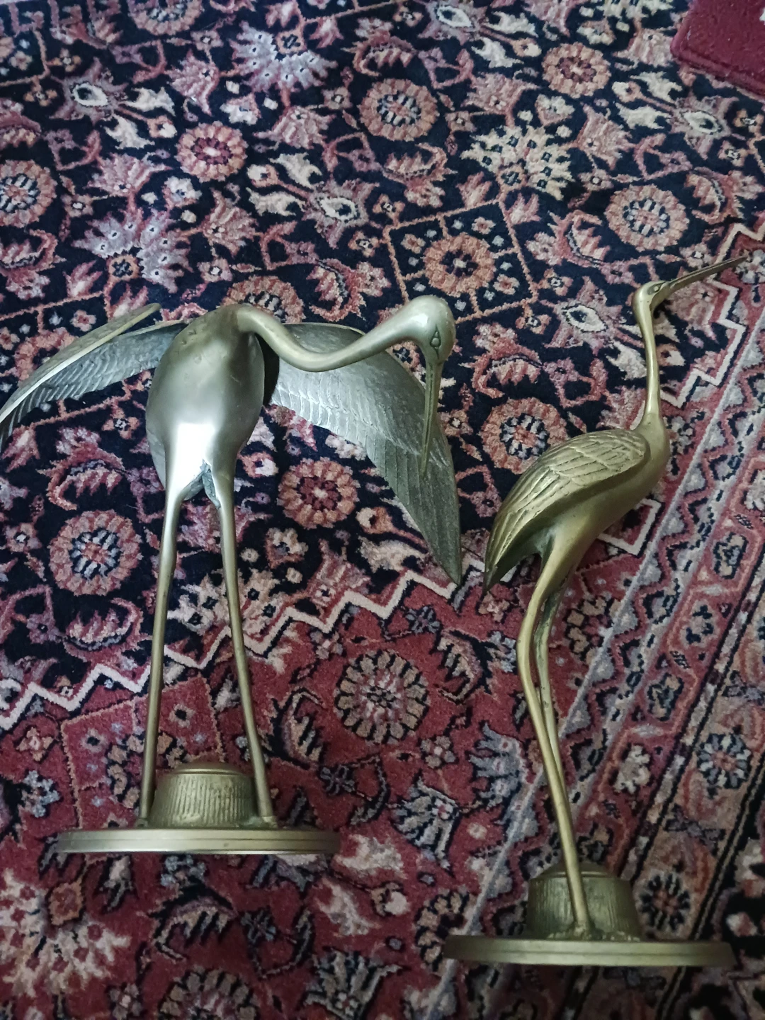 Brass Crane Statues (Set of 2)