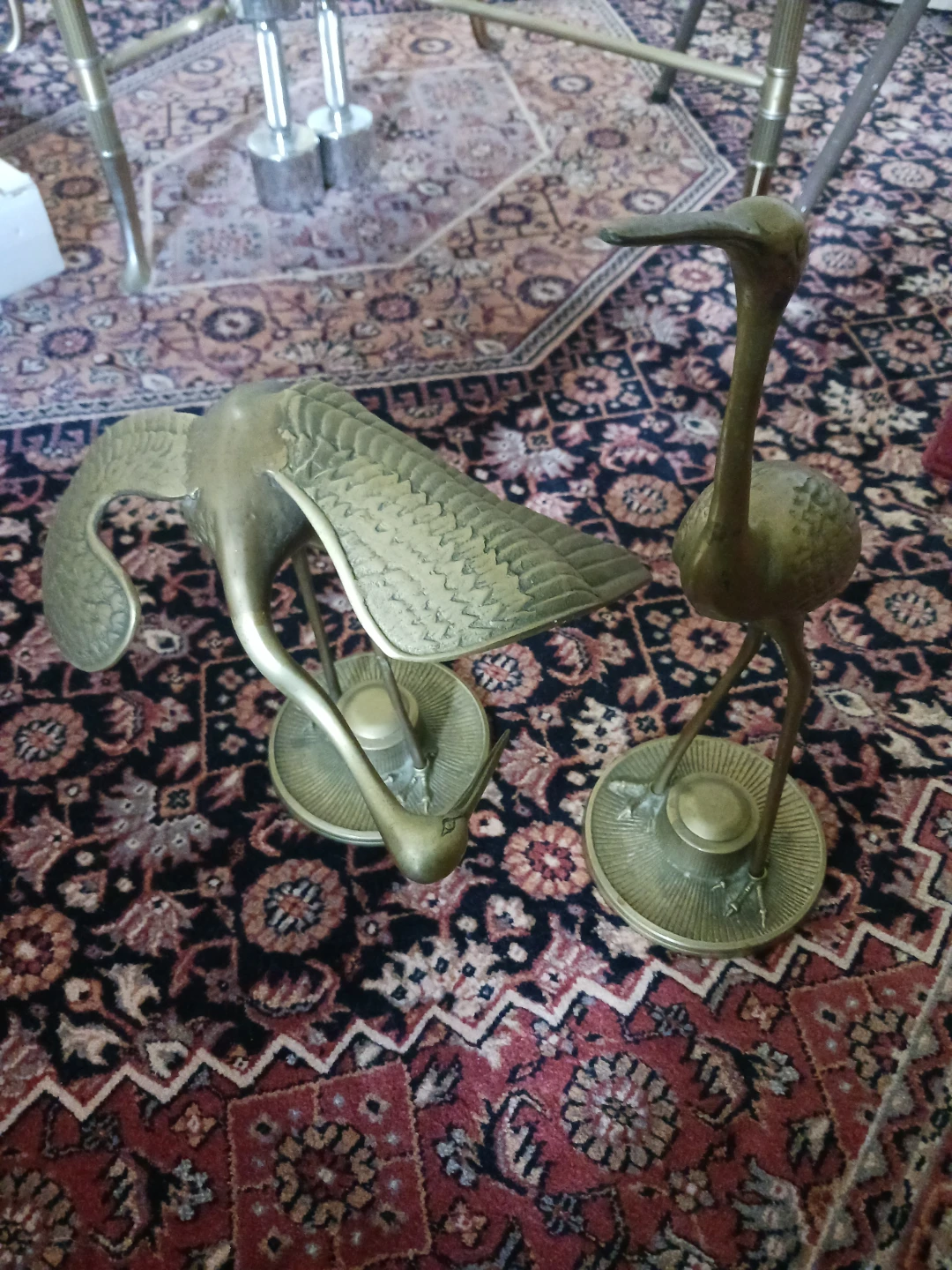 Brass Crane Statues (Set of 2) - photo 2