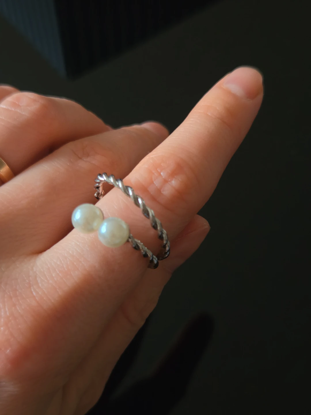 Twisted Ring Set with Pearls ⚽