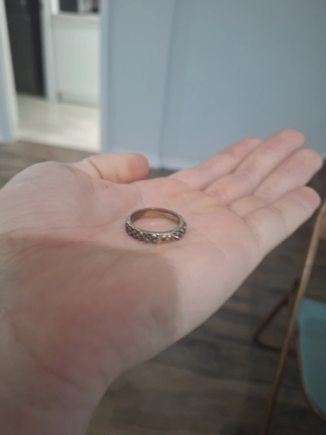 Silver-toned ring with stones - photo 2