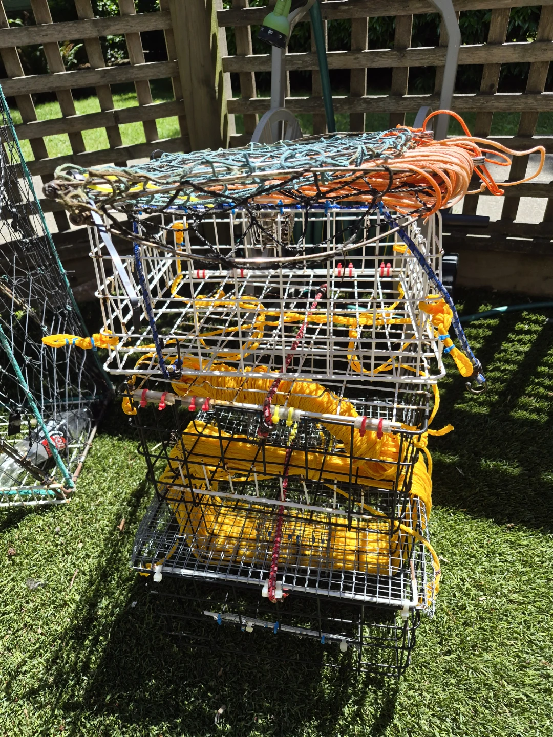 Crab Traps with Rope and Buoys