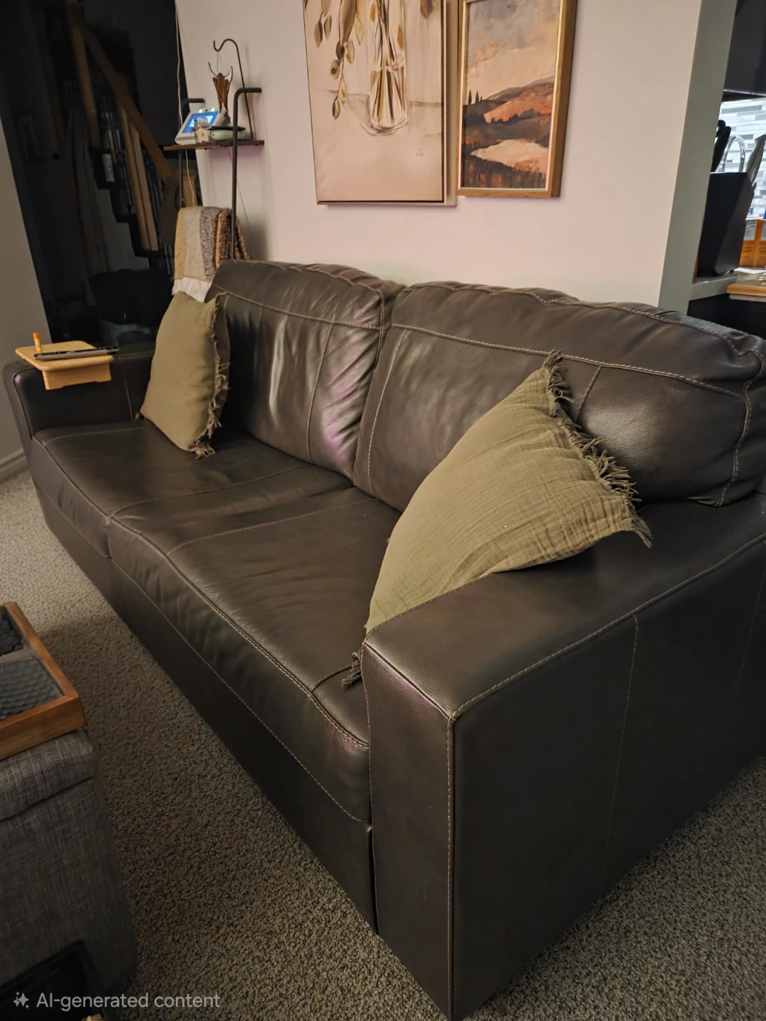 Free Brown Leather Sofa - photo 2