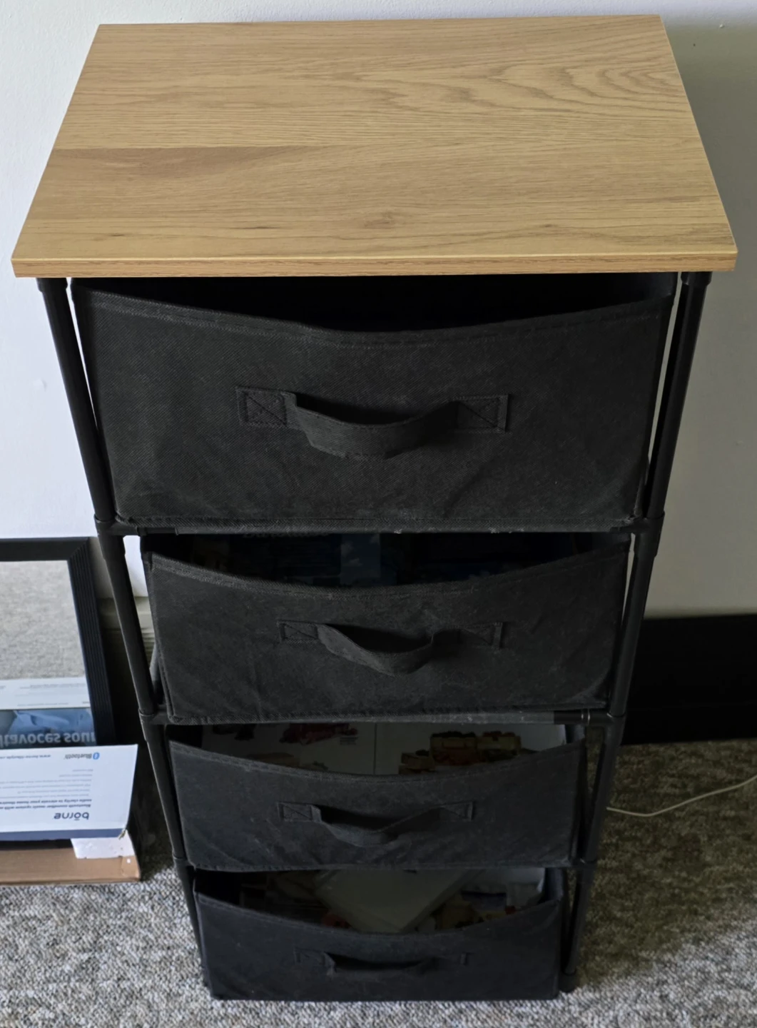4-Drawer Storage Unit with Wood Top - photo 2