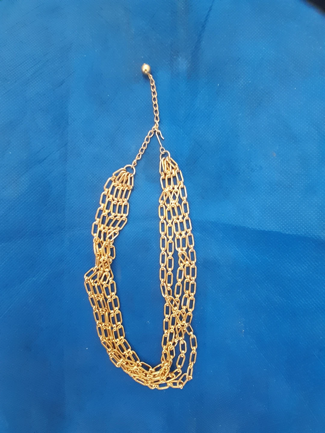 Gold Tone Layered Chain Necklace