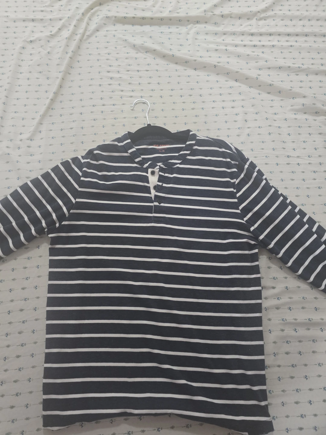 Joe Fresh Striped Henley Long Sleeve Shirt XL