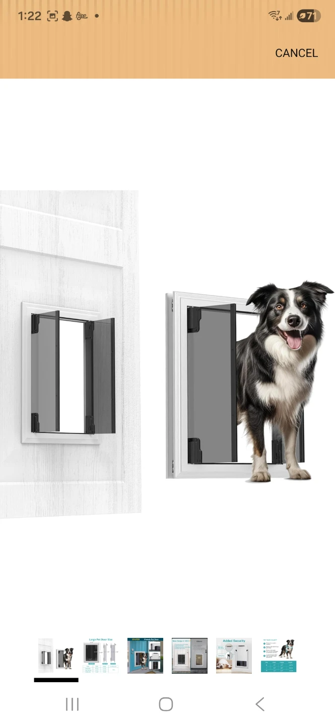 Large Pet Door with Flap for Pets up to 110 lb