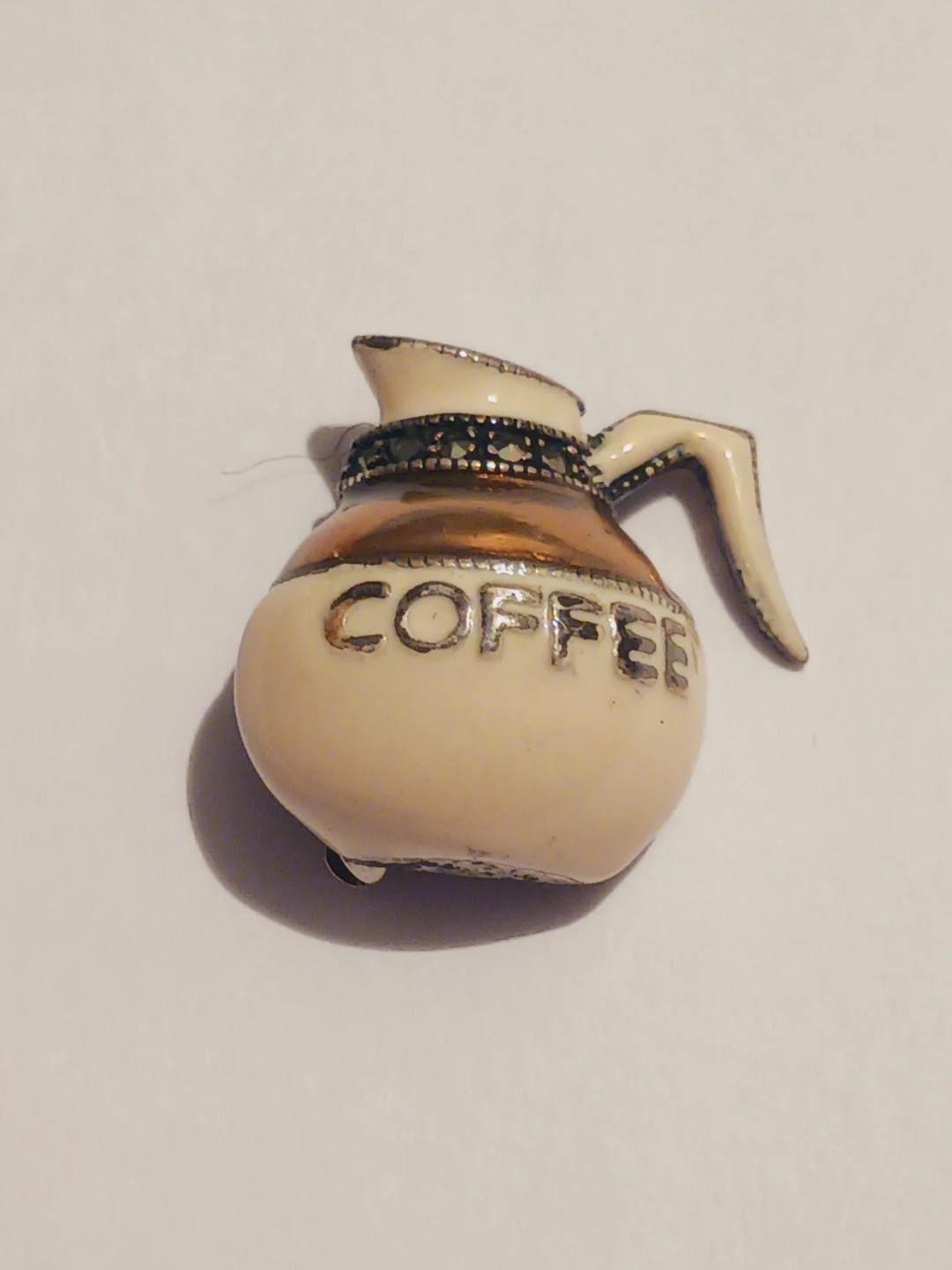 Judith Jack 925 Sterling Silver 925 Coffee Pot Brooch - photo 3