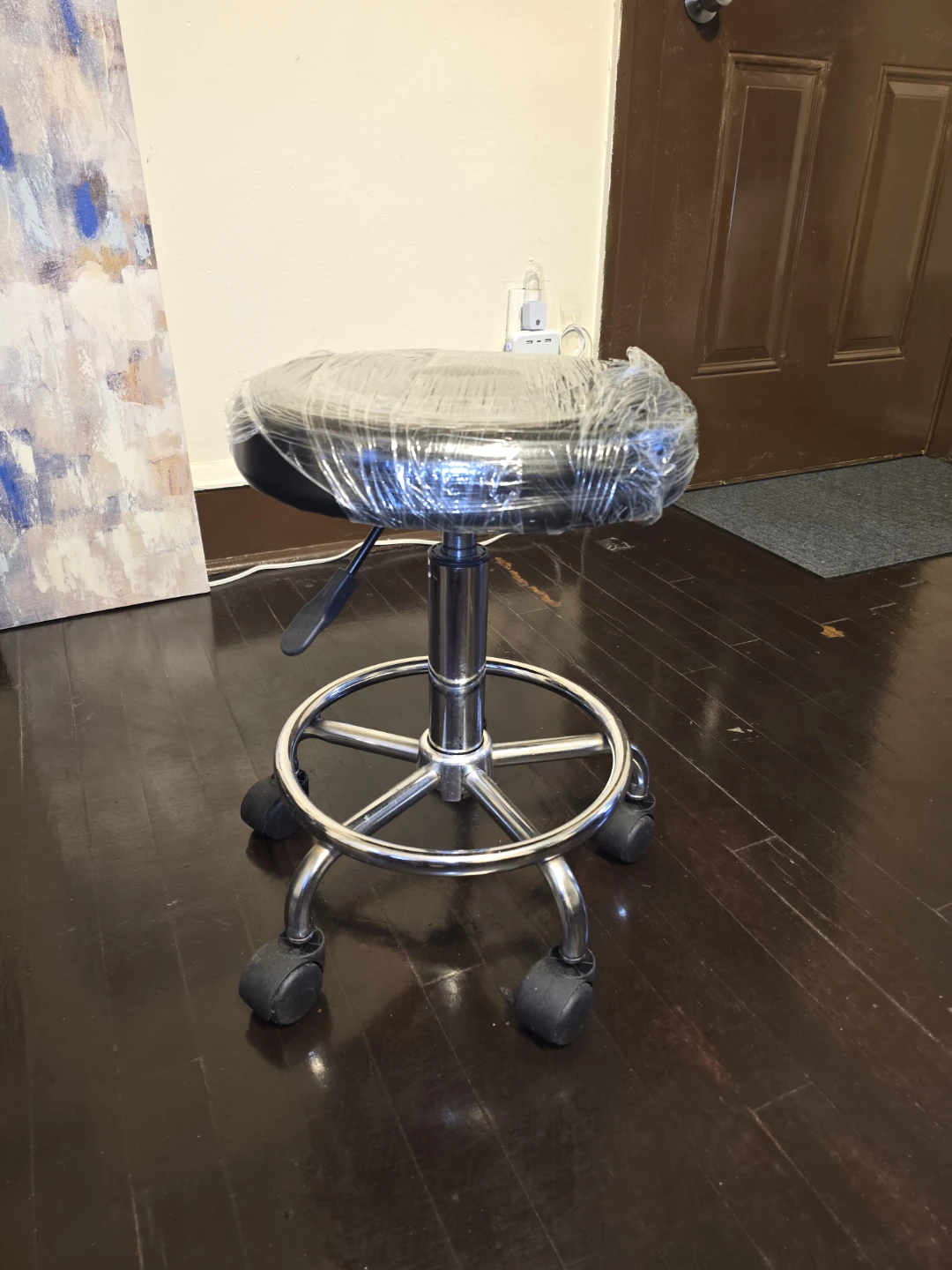 Black Massage Table and Stool Set - photo 3