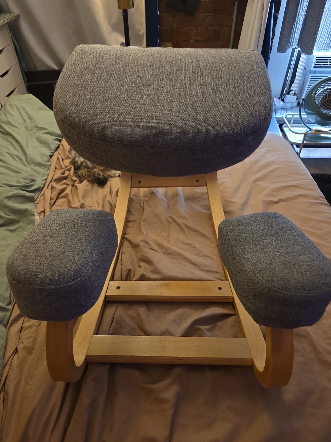 Ergonomic Kneeling Chair Gray Fabric