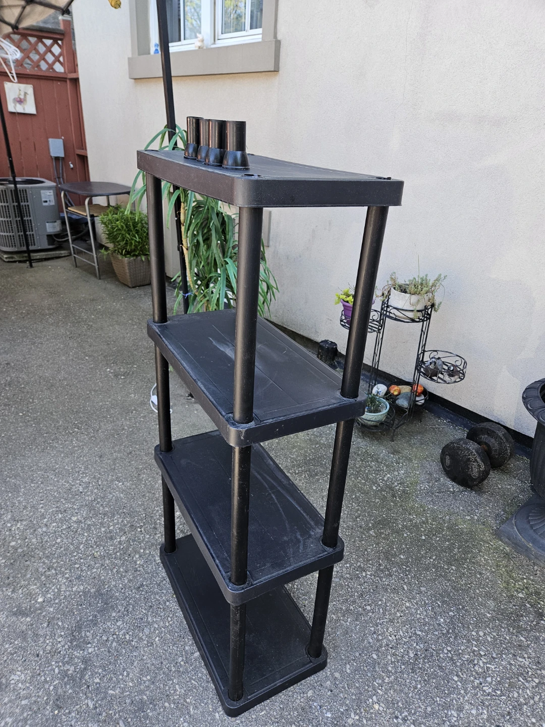 Black 4-Tier Plastic Shelving Unit - photo 2